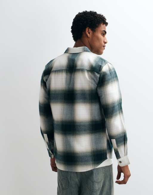 Lee - camisa de trabajo a cuadros con botones en verde y blanco, 5 de 5