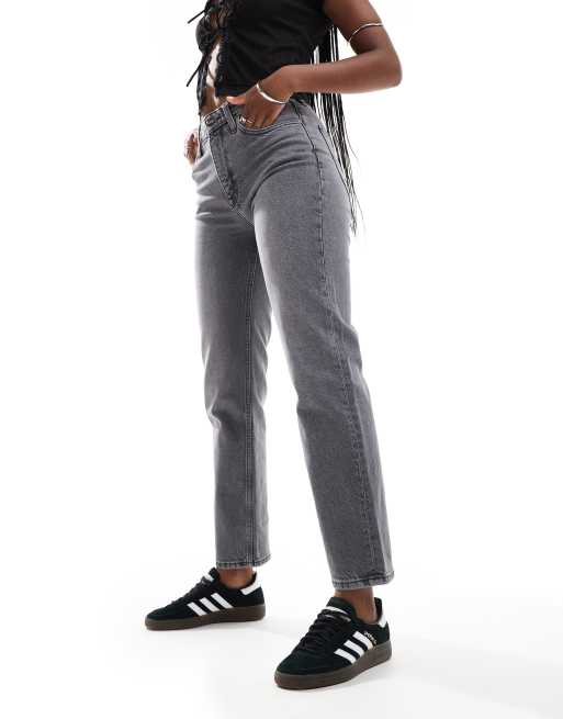 Lee - Carol - Cropped jeans i grå i lige pasform