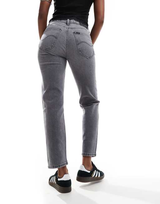 Lee Carol cropped straight fit jeans in grey ASOS