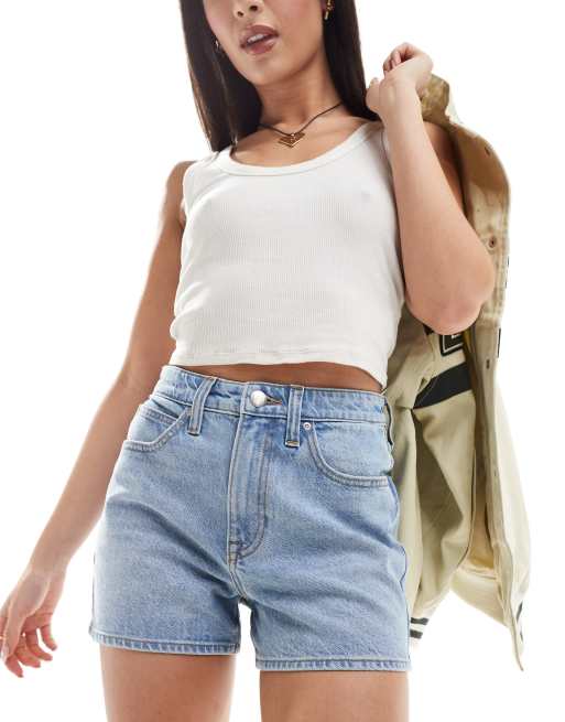 Lee - Carol - Denim short met mom pasvorm in lichte wassing