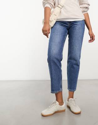 Lee Carol straight fit high waist jean in mid blue - ASOS Price Checker