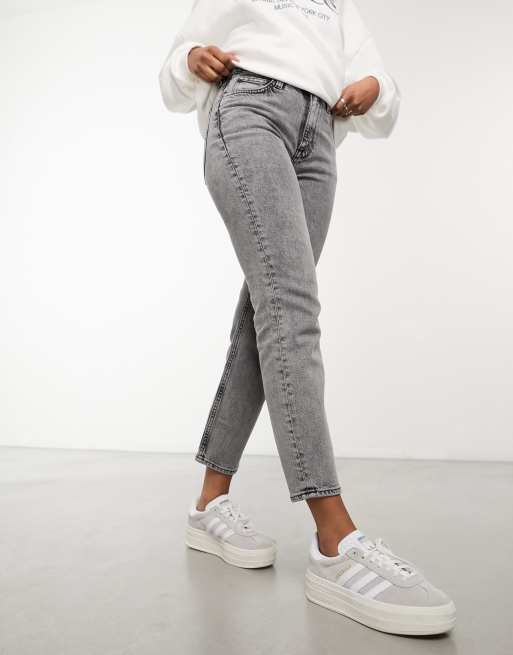 Lee - Carol - Jeans met rechte pasvorm en hoge taille in grijs met wassing