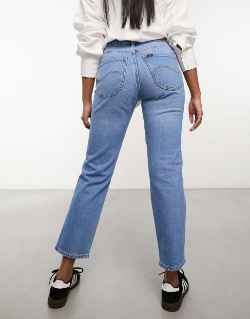 Straight fit high-waist jeans