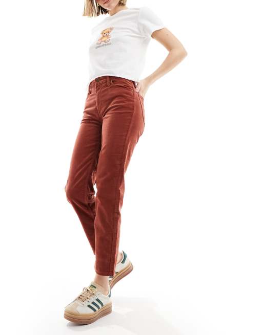 Lee carol straight leg cord pants in rust