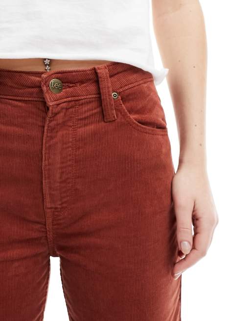 Lee carol straight leg cord trousers in rust ASOS