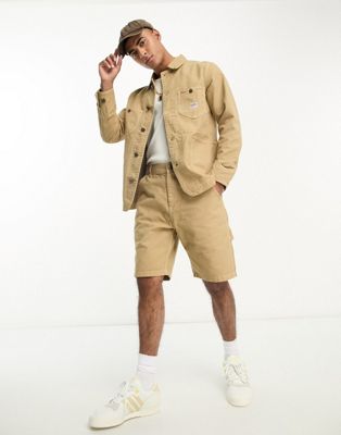 Lee carpenter relaxed fit canvas shorts in beige CO-ORD