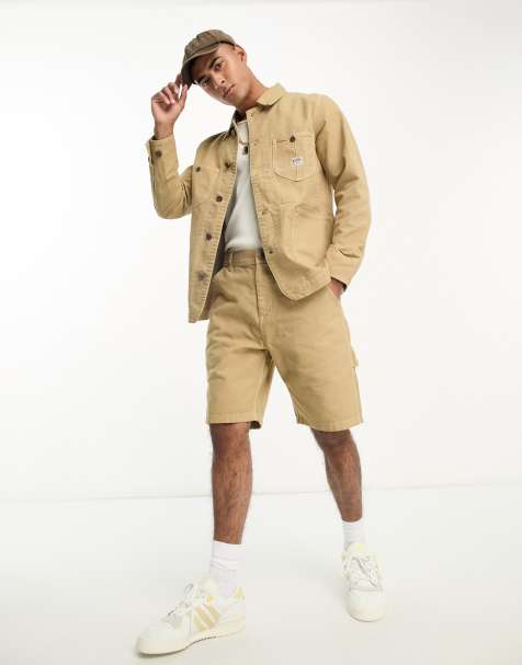 Lee carpenter relaxed fit canvas shorts in beige (part of a set) - view 1