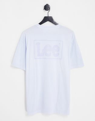 Lee central & back logo loose fit t-shirt in washed light blue