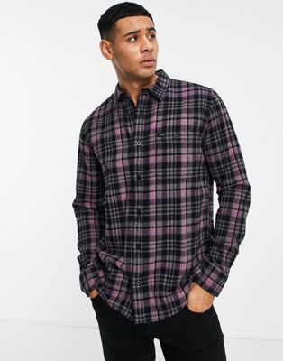 Lee check flannel shirt in washed purple