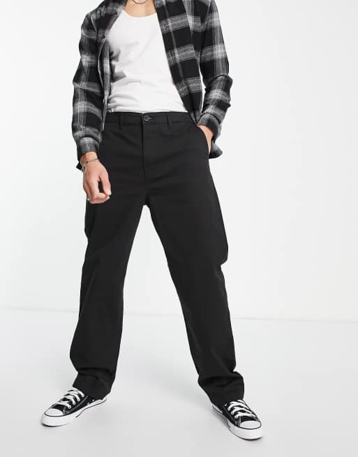Lee – Chinohose in Schwarz mit lockerem Schnitt