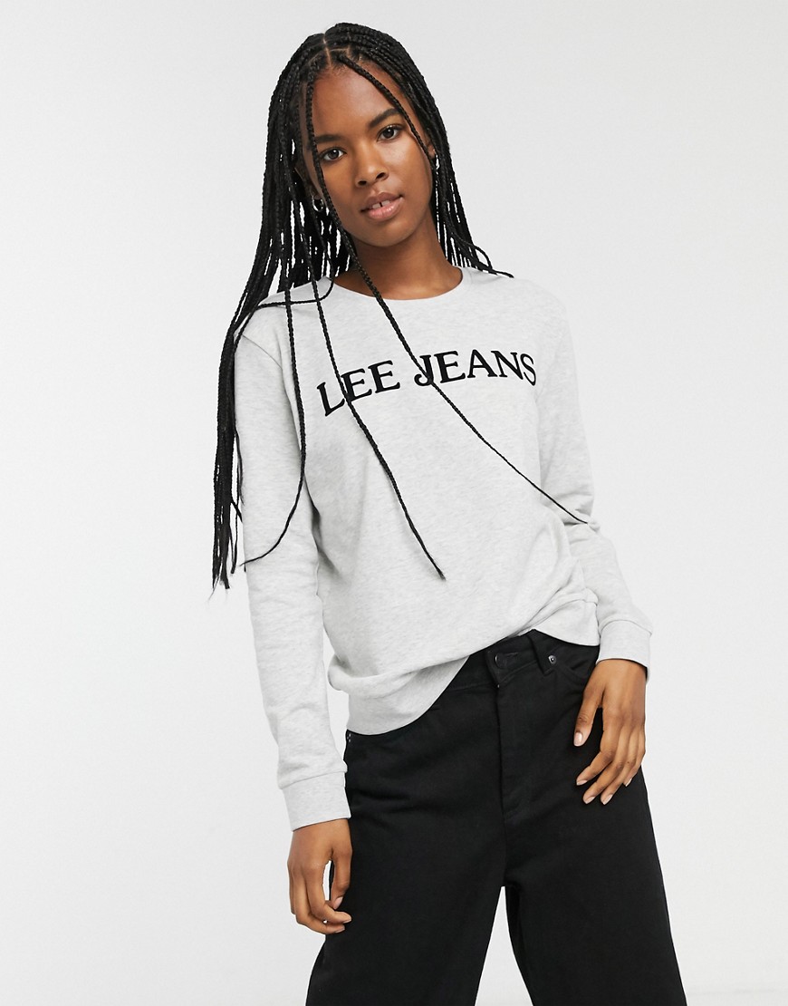 Lee – Classic – Sweatshirt med logga-Grå