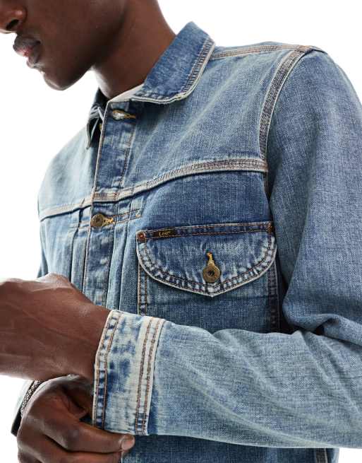 Gilet Cowboy Vintage Lee – Denim Bleu à Franges – Taille Unique M/L