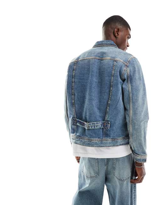 Veste / Blouson En Jean LEE Pour Homme - Taille M - Denim Délavé - Occasion Bon état