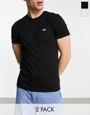 Lee crew neck t-shirt in 2 pack