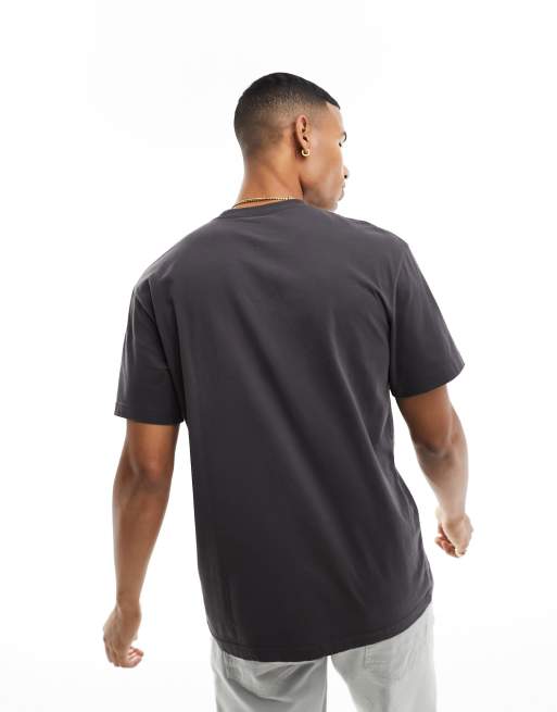 Lee – Czarny luźny T-shirt z dużym logo i efektem sprania, 3 z 4