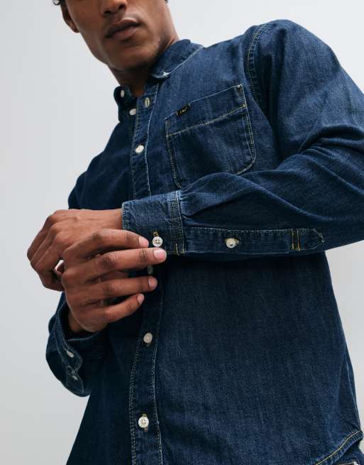 Lee Denim-Hemd mit Knopfleiste in Dunkelblau, 2 von 5