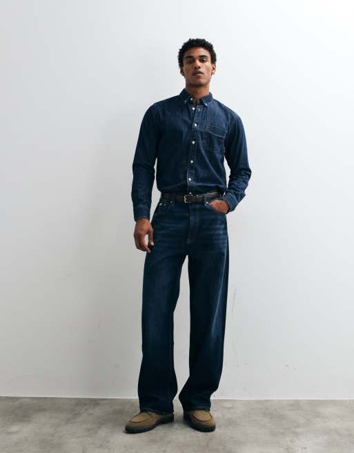 Lee Denim-Hemd mit Knopfleiste in Dunkelblau, 3 von 5