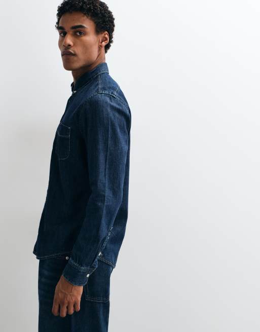Lee Denim-Hemd mit Knopfleiste in Dunkelblau, 5 von 5