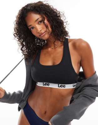 Lee Diana Crop Bra Top In Black