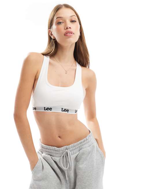 Lee Diana crop bra top in white