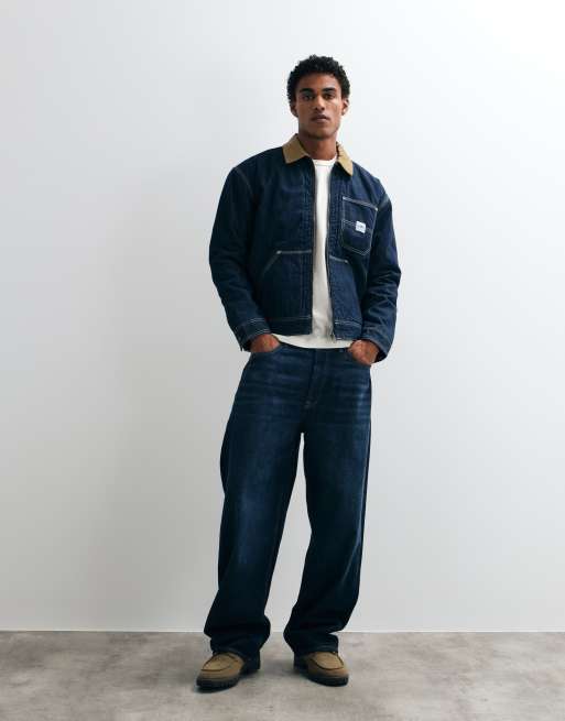 Lee gefütterte Denim-Arbeitsjacke mit Kontrastkragen, 4 von 5