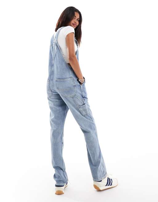 Lee – Gerade geschnittene Workwear-Latzhose aus Denim in verwaschenem Hellblau, 3 von 4