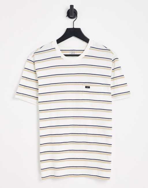 Lee - Gestreept T-shirt in stone