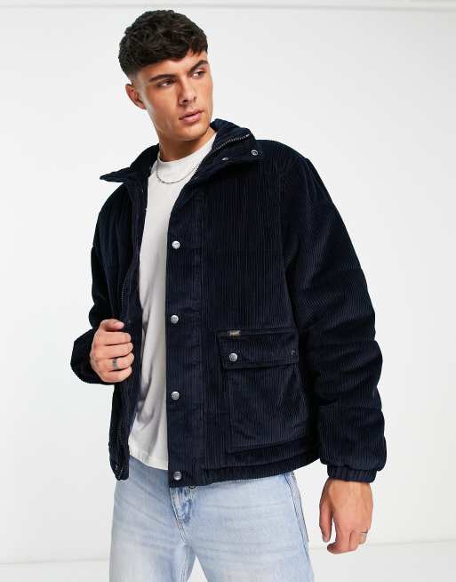 Lee - Gewatteerd jack van corduroy met 2 zakken in marineblauw