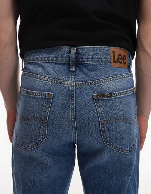 Lee - Haden - Jeans met wijde pijpen in middenblauw met wassing, 4 van 5