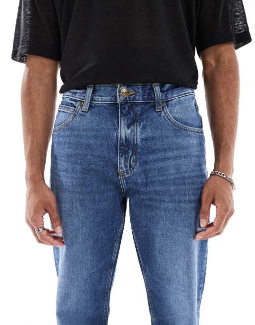 Lee Haden straight fit jeans in midwash blue, 5 of 5