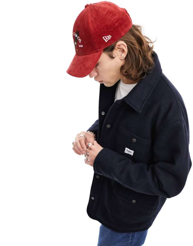 Lee - heavyweight wool mix worker jacket in navy