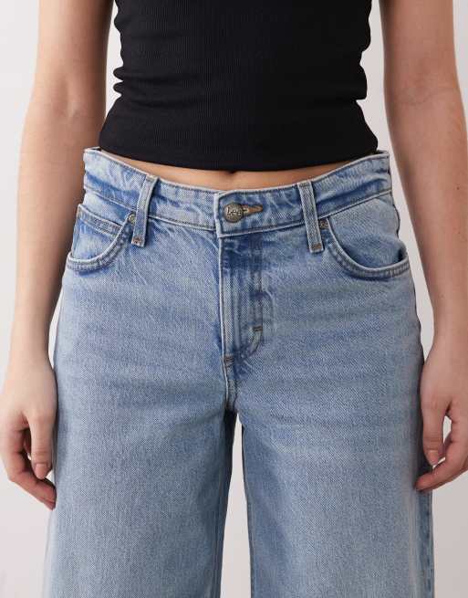 Lee – Hope – Jasnoniebieskie jeansy z szerokimi nogawkami i średnim stanem , 4 z 5