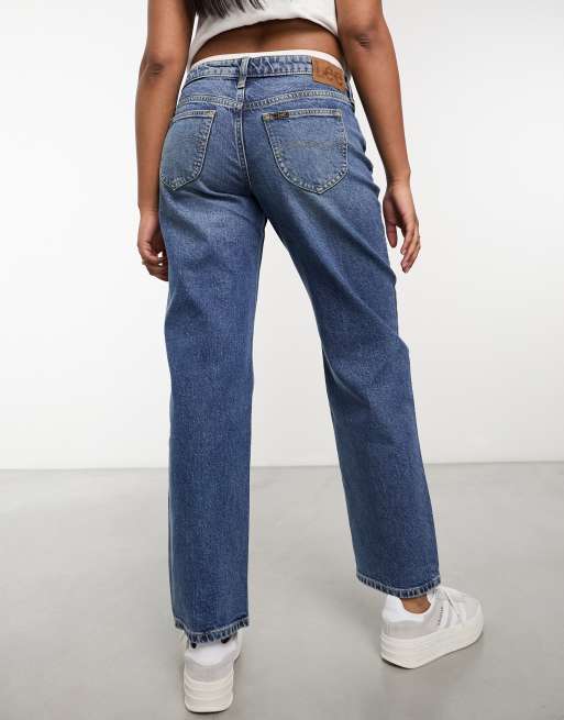 Lee mid rise hot sale straight leg jeans