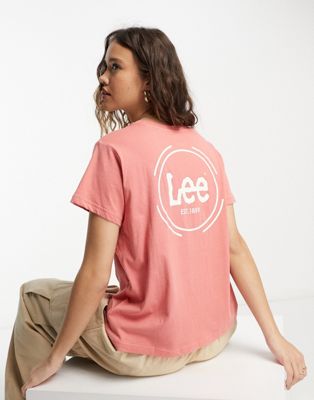 Lee Jeans back logo t-shirt in coral