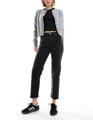 carol high rise regular straight jean in black