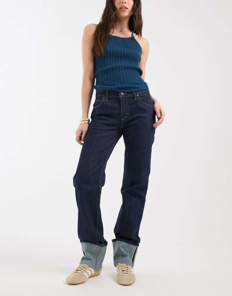 Lee - Jeans dritti blu indaco con risvolto - view 1