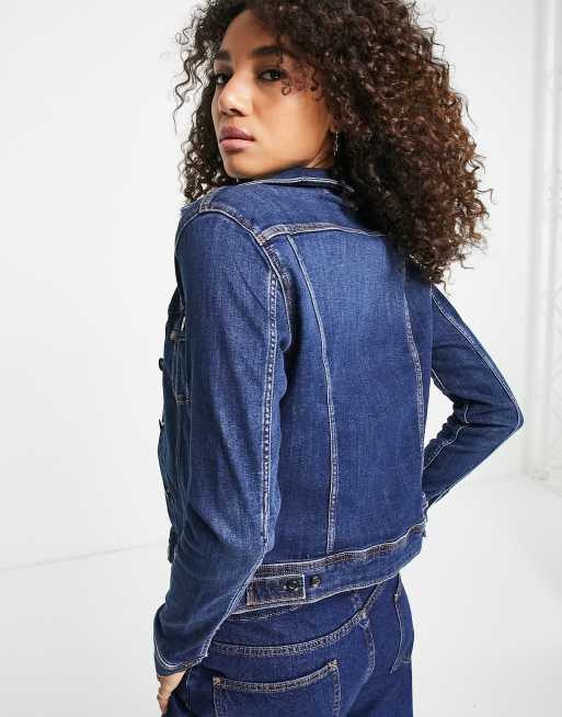 Lee Jeans Giacca di jeans indaco con cucitura