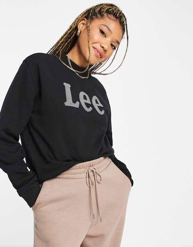 Lee Jeans high neck front logo sweatshirt in black