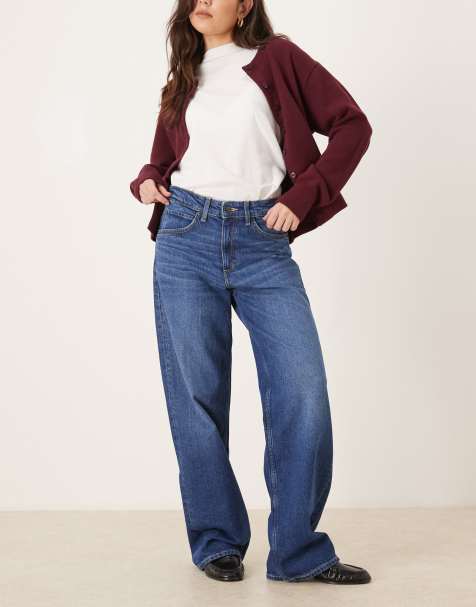 Lee – Jeans in dunkelblauer Waschung mit lockerem, weitem Schnitt - view 1