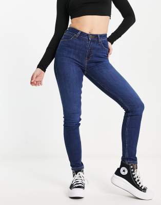 Lee Jeans - Ivy - Supereng geschnittene Jeans in Indigoblau mit hoher Taille-Marineblau