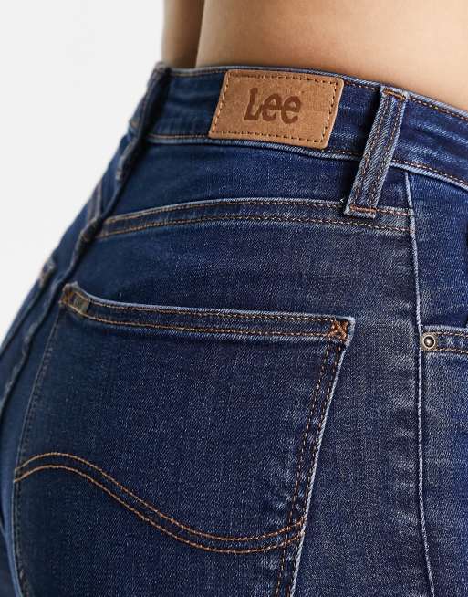 Lee Jeans – Ivy – Supereng geschnittene Jeans in Indigoblau mit 
