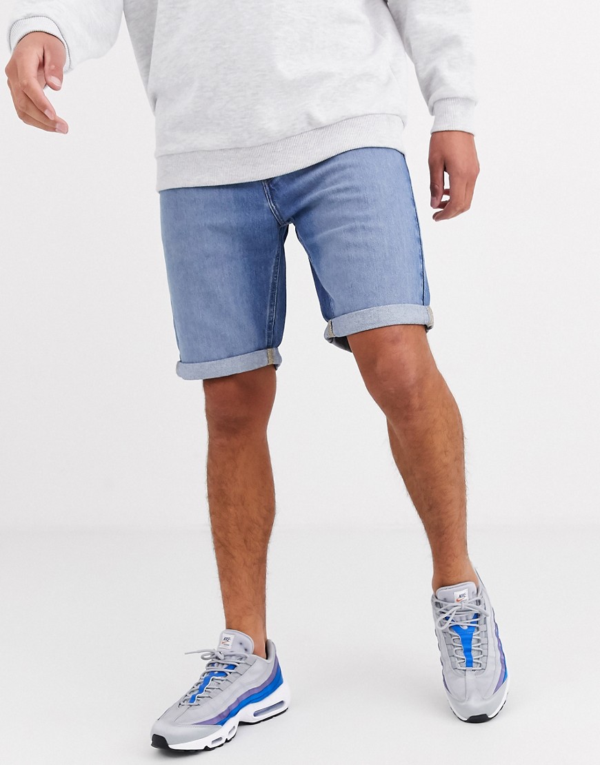 Lee Jeans – Ljusblå jeansshorts med 5 fickor