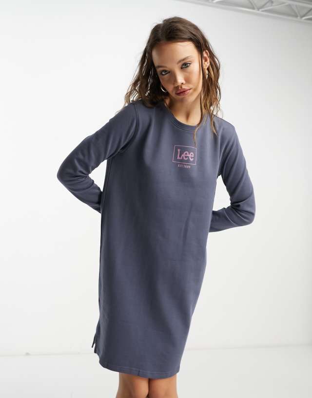 Lee Jeans - logo jumper dress in charcoal grey