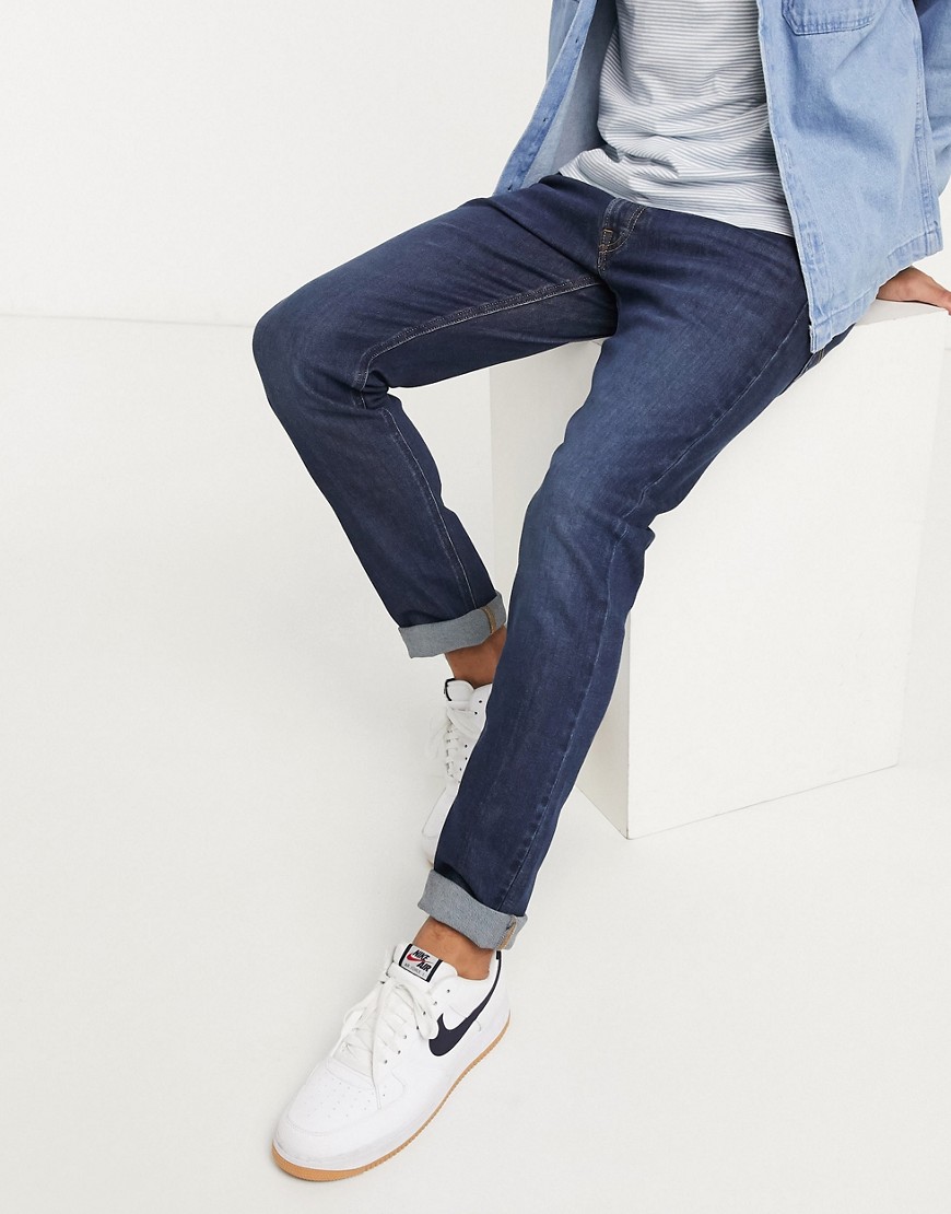 Lee Jeans – Luke – Mörkblå avsmalnande slim jeans-Marinblå