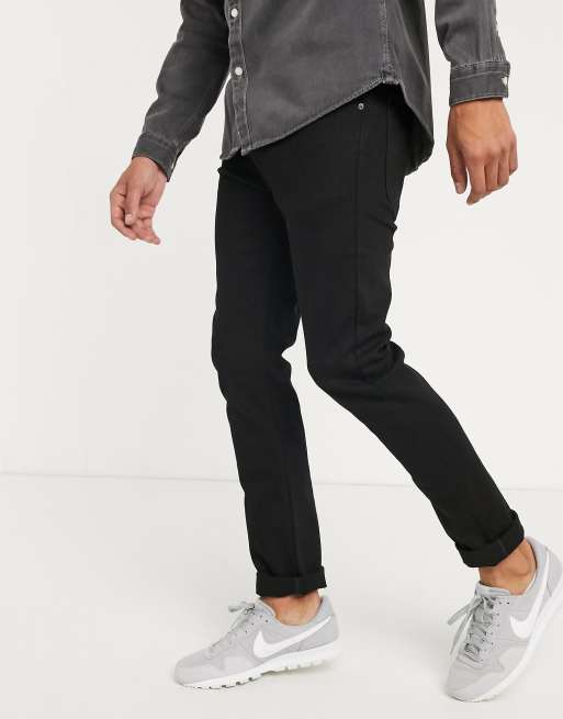 Lee Jeans - Luke - Smalle jeans met smaltoelopende pijpen in zwart met wassing