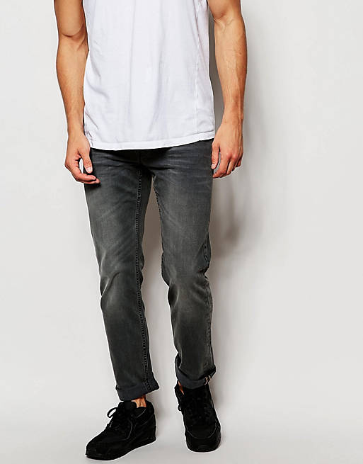 Lee Jeans Powell Low Waist Slim Fit Black Lead Washed Out | ASOS