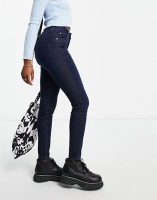 Lee Jeans scarlett high rise skinny jeans in dark blue wash