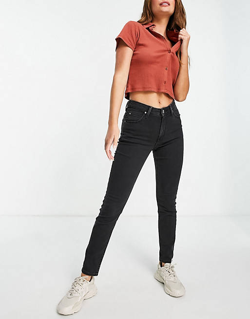 Lee Jeans scarlett high rise skinny jeans in washed black 
