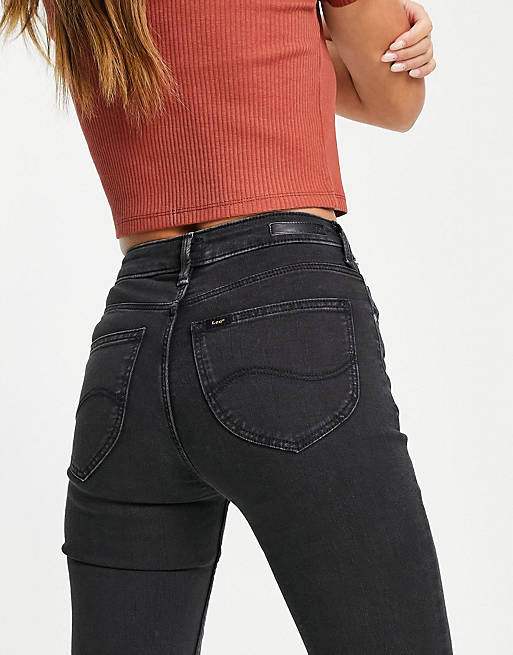 Lee Jeans scarlett high rise skinny jeans in washed black | ASOS