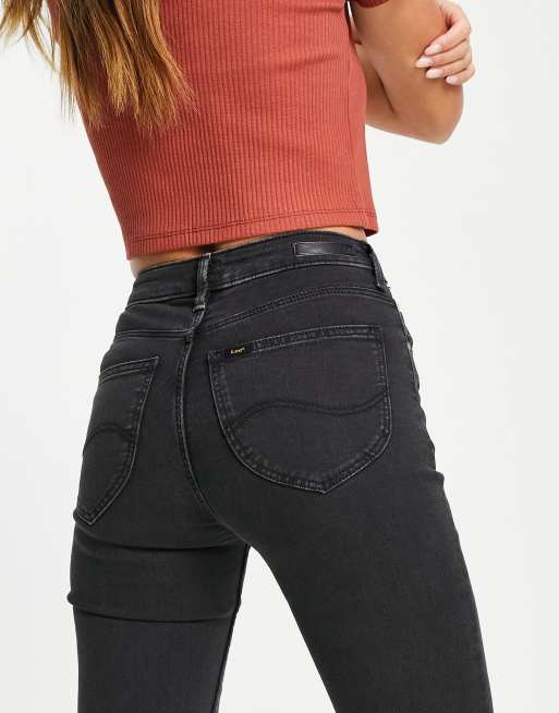 Løse tilbede æstetisk Lee Jeans scarlett high rise skinny jeans in washed black | ASOS